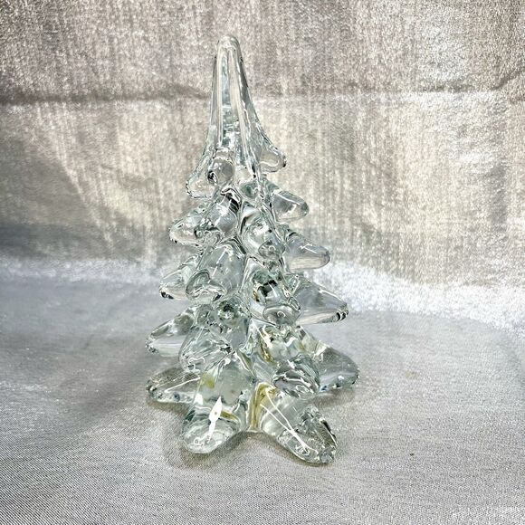 Vintage Toscany Collection 6" Crystal Christmas Tree Lead ART GLASS Japan - Picture 1 of 4